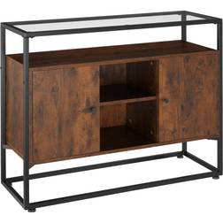 tectake Oldham 100 x 38 x 805 cm Bois Foncé Industriel Rustique Buffet