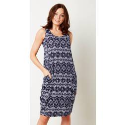 Roman Aztec Print Slouch Pocket Cocoon Dress