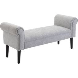 Homcom End Side Chaise Lounge Grey Settee Bench 132x45.5cm