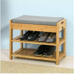 SoBuy FSR49-N Schuhbank mit Sitzkissen und Schublade 55 x 46 x 30 cm Schuhregal