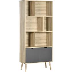 Homcom Modern Freestanding Natural Book Shelf 180cm