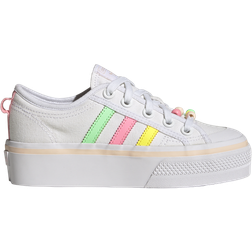 adidas Junior Nizza Platform - Cloud White/Beam Yellow/Beam Pink