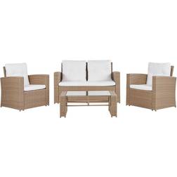 Beliani 4-sits konstrotting ljusbrun Loungeset