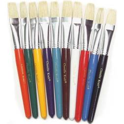 Chenille Kraft Creativity Street Stubby Plastic Handle Paint Brushes Flat 10