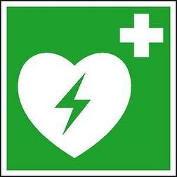 Safetymarking Rettungszeichen-Aufkleber "Automatisierter Externer Defibrillator AED" quadratisch
