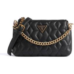 Guess Mini Textile Crossbody Bag - Black