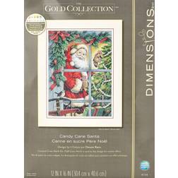 Dimensions 12" x 16" Candy Cane Santa Counted Cross Stitch Kit