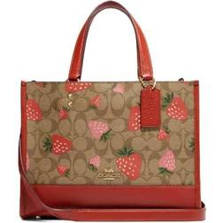 Coach Dempsey Carryall In Signature Jacquard With Stripe Patch IM/Strawberry Khaki Multi