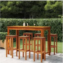 vidaXL Tabourets De Bar Lot De 6 Bois Massif D'Acacia