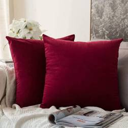 MIULEE Velvet Cushion Cover Red, Pink, Purple, Blue, Green, Grey, Brown, Gold, White, Black, Yellow, Orange (55x55cm)