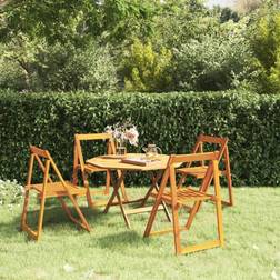 vidaXL 4x Chaises Pliables de Jardin Sièges de Patio Chaises À Díner Salle À Manger de Terrasse Meubles d'Extérieur Bois d'Acacia Massif