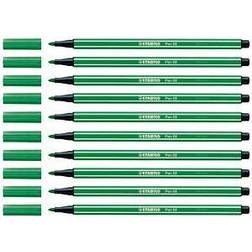 Stabilo Pen 68 Green Felt Tips 10 Units