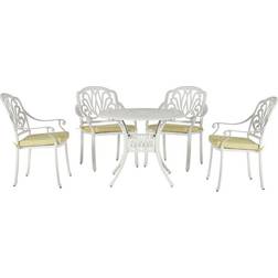 Beliani Gartenmöbel Gartenset 90cm Weiß Aluminium Essgruppe
