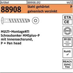 Heco Multi-Monti-plus P 7.5 x 50 mm Tête Ronde T-Drive A2K 100 pcs