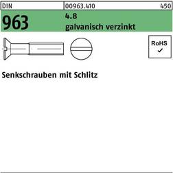 Sonstige 4X50 DIN 963 4.8 FZB undersænket maskinskrue lige kærv