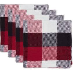 DII Cardinal Tri Color Check Dishcloth Red