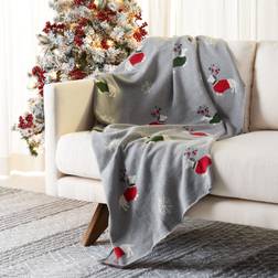 Safavieh Home Collection Sleighbells Blankets Gray, Red (152.4x127cm)