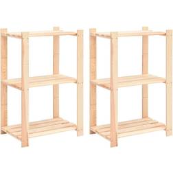 vidaXL Tagères De Rangement 3 Niveaux 2 Pcs 60x38x90 cm Pin 150 kg Étagère à livres