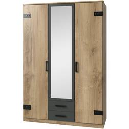 2 Puertas Decoración Roble 1 Puerta Espejo H198 Cm Armario