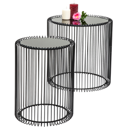 Kare Design Metal Sideborde Wire Sæt Af 2 Småbord