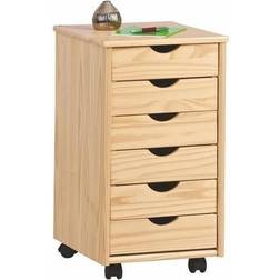 Inter Link Caisson Sur Roulettes 6 Tiroirs Pin Massif Naturelle Armoire