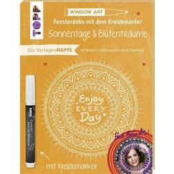 TOPP Vorlagenmappe Fensterdeko mit dem Kreidemarker Sonnentage und Blütenträume. Inkl. Original Kreidemarker von Kreul