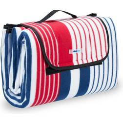 Relaxdays Picknickdecke XXL Filz Rot, Blau