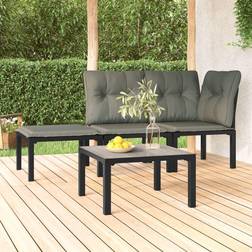 vidaXL Salontafel Tuin 55 x 55 x 31 cm DPC en Staal Grijs