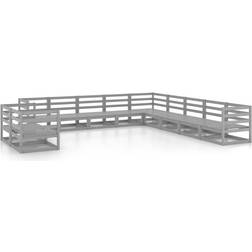 vidaXL 11 Piece Garden Grey Outdoor Lounge Set