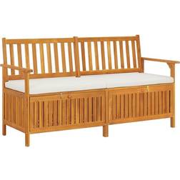 vidaXL Storage Bench With Cushion 58.3' Solid Wood Acacia