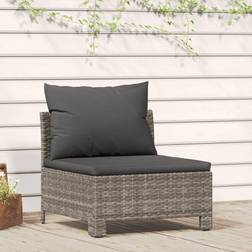 vidaXL Central De Jardin Avec Coussin Gris Résine Tressée Canapé Modulaire