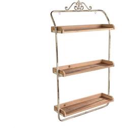 Dkd Home Decor Blanco Natural Metal Abeto 64 x 19 x 107 cm Estantería de libros