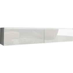 Sarasota 120 Blanco + Blanco Brillante 140x30x33 cm Mueble de TV