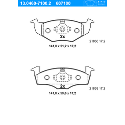 ATE Jarrupalat VW Skoda Seat 13.0460-7100.2