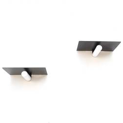 LOTO LIVING Set Di 2 Ripiani In Metallo Nero 21 cm Mensole da Parete
