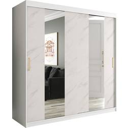 Hartford 244 Mat Blanc + Marbre Blanc 200 x 200 x 62 cm Armoire