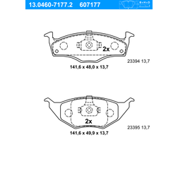ATE Bremsbelagsatz, Scheibenbremse Vorderachse 13.0460-7177.2
