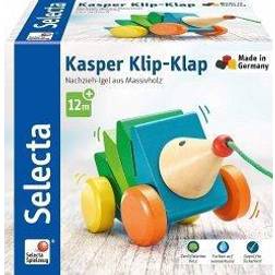 Selecta Spielzeug Nachzieh-Igel Kasper Klip-Klap, Schiebespielzeug