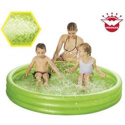 Happy People Oppustelig Børnepool Grøn Neon Shine M