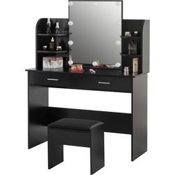 Basicwise Modern Wooden Vanity Dressing Table