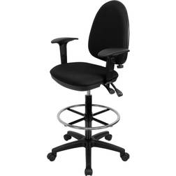 Flash Furniture Mid-Back Black Multi-Functional Lumbar Support Office Chair 37.5"