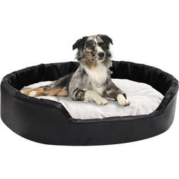 vidaXL Plush and Faux Leather Dog Bed