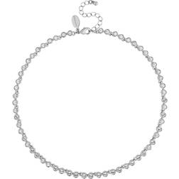 Jon Richard Radiance Tennis Necklace - Silver/Transparent