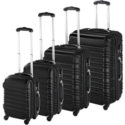 tectake Set de 4 Valises Trolley ABS 4 Roues Pivotantes À 360° Champagne