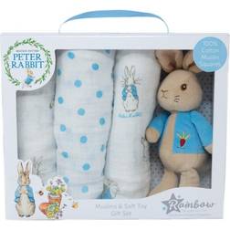 Beatrix Potter Rabbit Soft Toy and Muslin