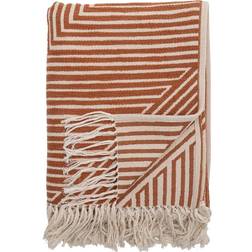 Bloomingville Decke, Maddeleine Throw Filz Orange, Weiß