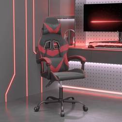 vidaXL Sedia da Gaming Girevole Nero e Rosso Vino in Similpelle