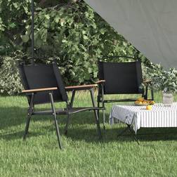 vidaXL Camping Chairs 2 pcs Black 54x55x78 cm Oxford Fabric