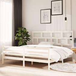 vidaXL 200x200 cm Massivt Fyrretræ Hvid Sengeramme
