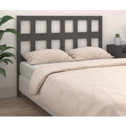 vidaXL De Cama Madera Maciza De Pino Gris 185.5x4x100 cm Cabecero